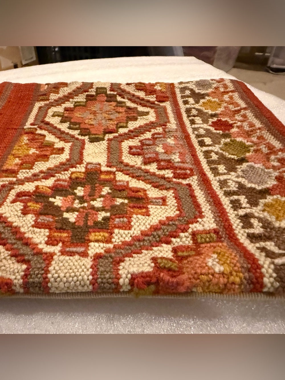 Super Rare! NEW Pottery Barn Mahal, Nanda, Asha, & Baha Tribal Kilim set, Red - Picture 11 of 15
